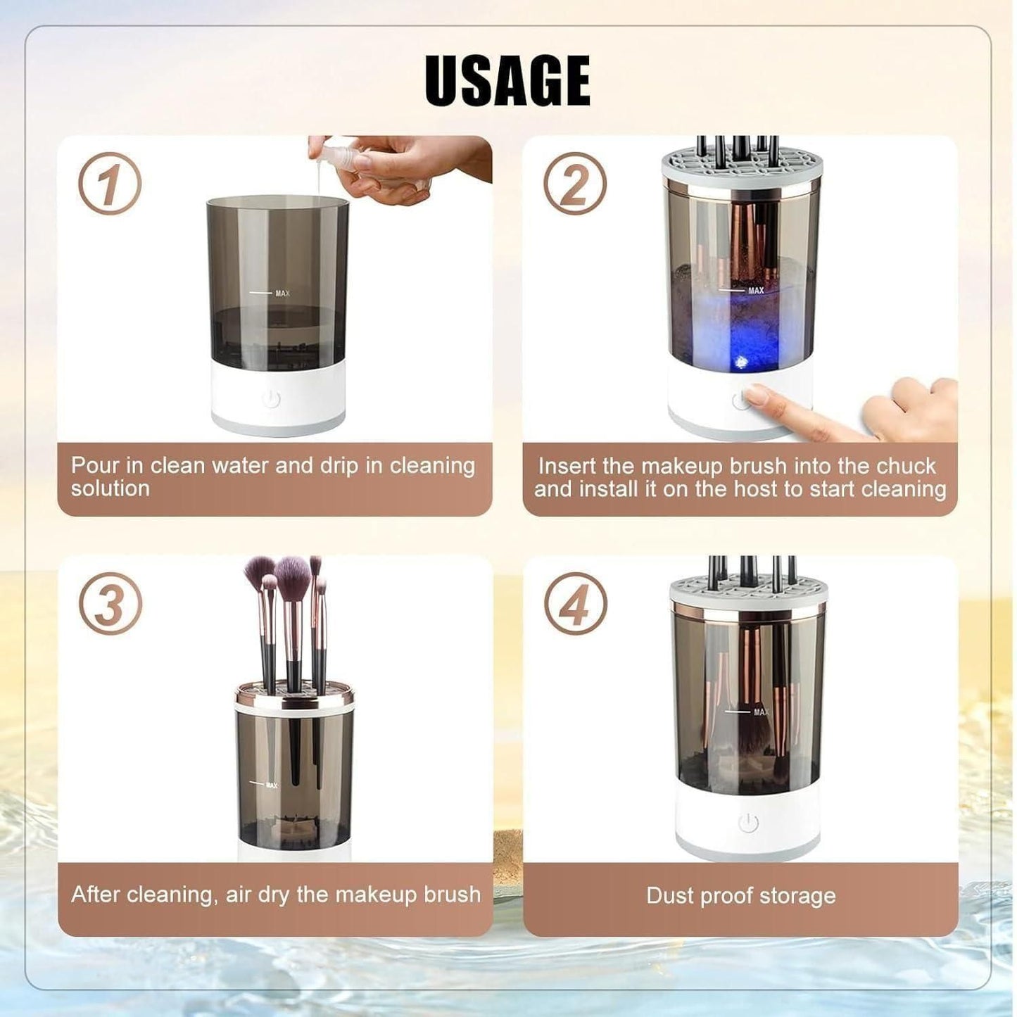 Herhaven Make Up Electric Brush Cleaner