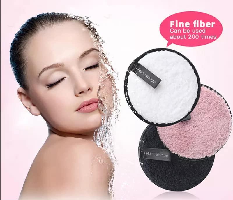 Herhaven Microfiber Reusable Makeup Removal Sponge Pads For Deep Cleansing (Pack of 3)