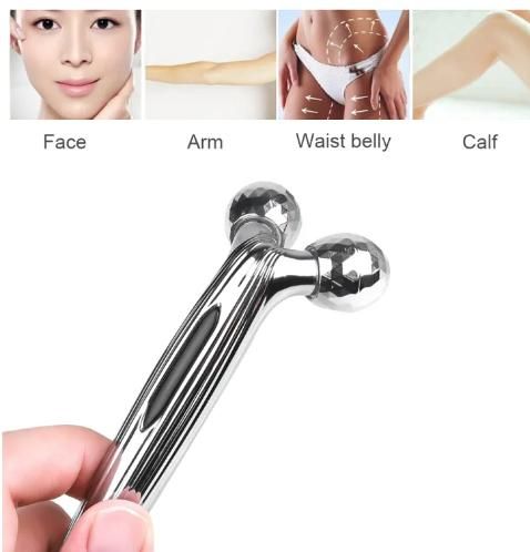 Herhaven Mini Long 3D Shape 360 Rotate Face Massage Roller